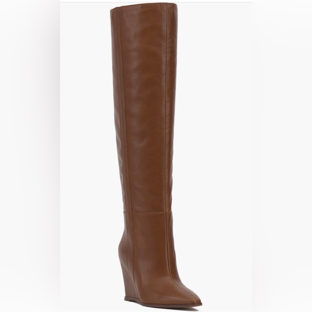Vince Camuto Brown Over-the-Knee Wedge Boots - Picture 6 of 8